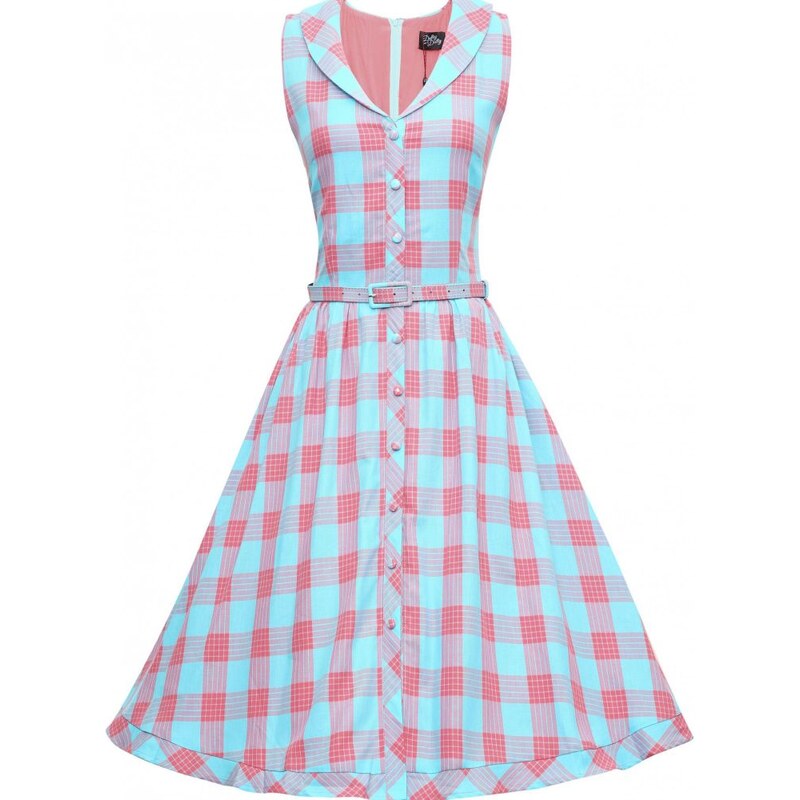 Dolly and Dotty Maverick Modro-ružové košeľové šaty 34350690