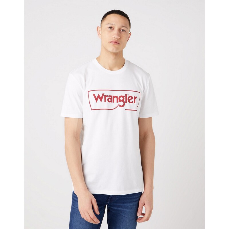 Pánske tričko WRANGLER W70JD3989 FRAME LOGO TEE WHITE 34368076