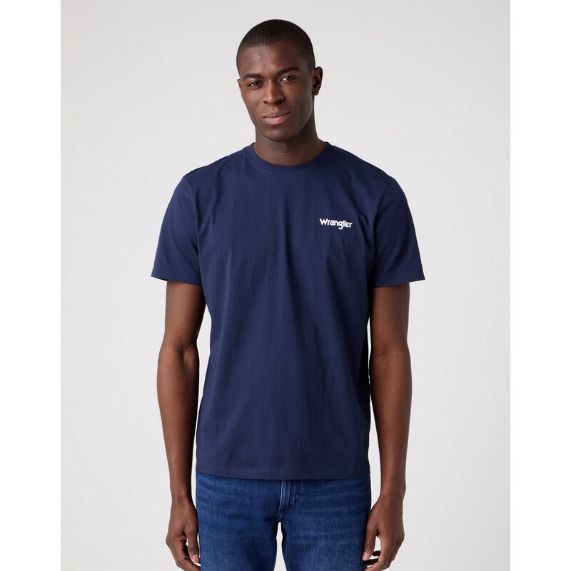 Dvojbalenie pánskych tričiek WRANGLER W7BZFQXW4 2PACK SIGN OFF TEE REAL NAVY