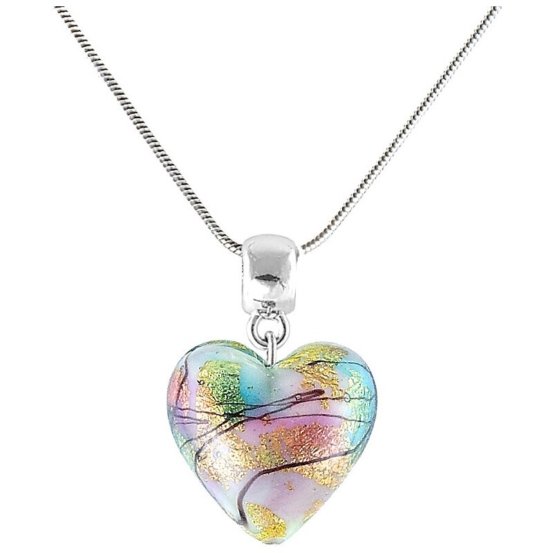 Lampglas Dúhový náhrdelník Rainbow Fairy s 24-karátovým zlatom v perle 66584963