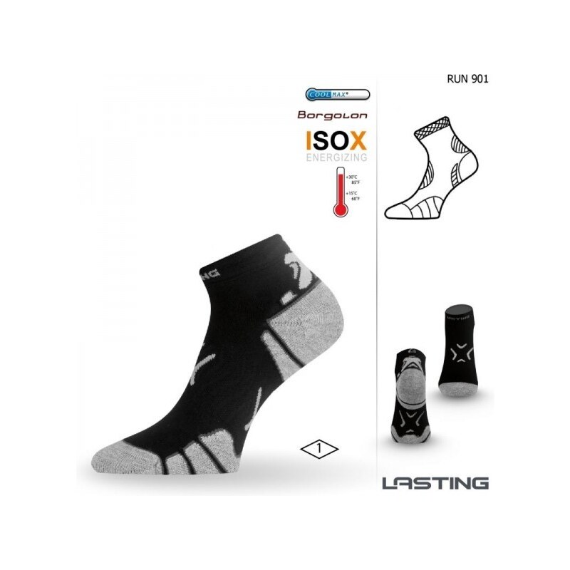 RUN bežecké ponožky Lasting Čierna / Sivá S 1 pár 34766152