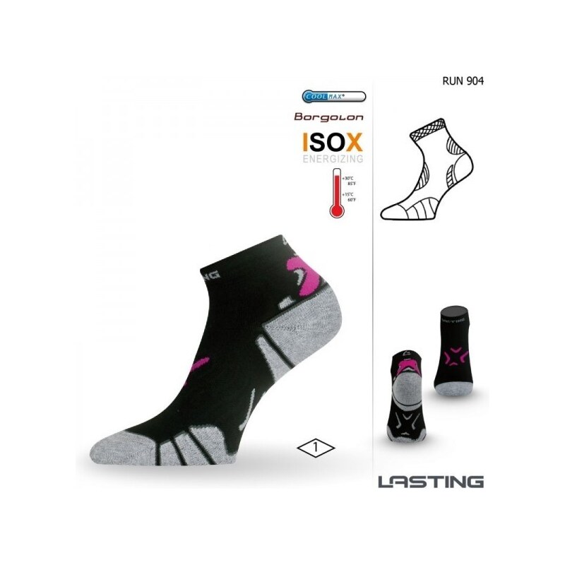 RUN bežecké ponožky Lasting Čierna / Ružová S 1 pár 34766153
