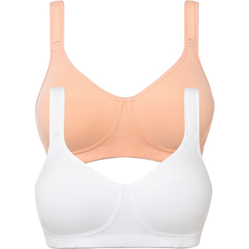 bonprix Podprsenka bez kostíc, s bavlnou (2 ks), farba oranžová 66999384