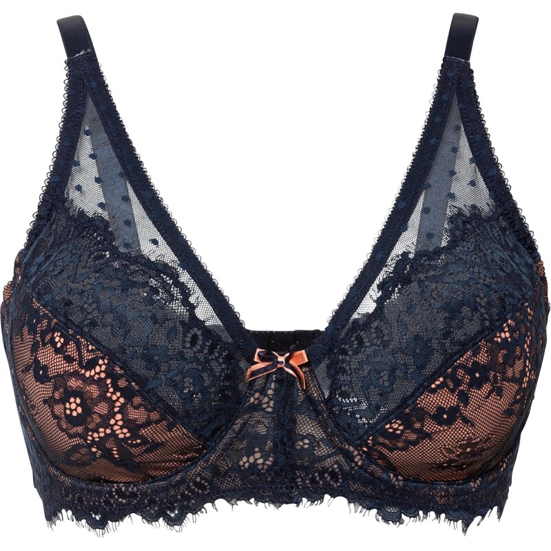 bonprix Podprsenka minimizer s filigránskou čipkou, farba modrá 45572353