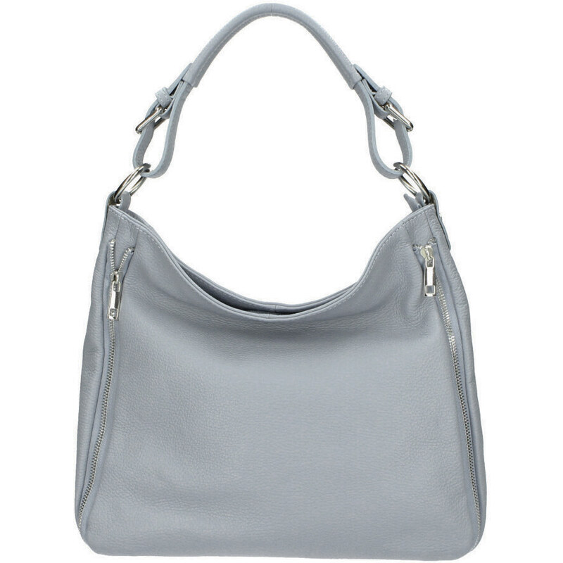 Diva Kožená dámska kabelka Romina svetlo modrá 64469030