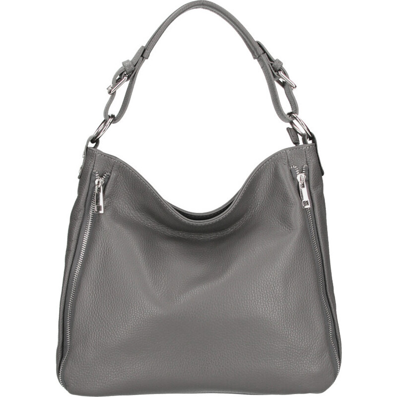 Diva Kožená dámska kabelka Romina tmavo šedá 34368016