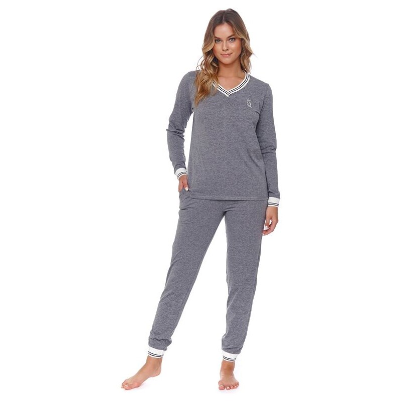 DN Nightwear Dámske pyžamo Queen Crown sivé 34501407