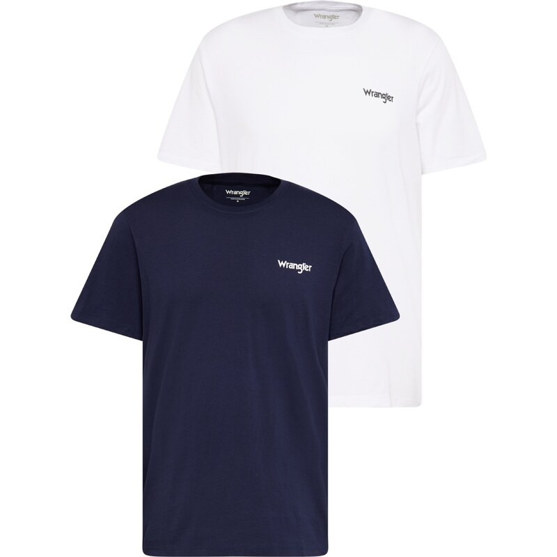 WRANGLER Tričko 2PACK SIGN OFF TEE námornícka modrá / biela 49031062