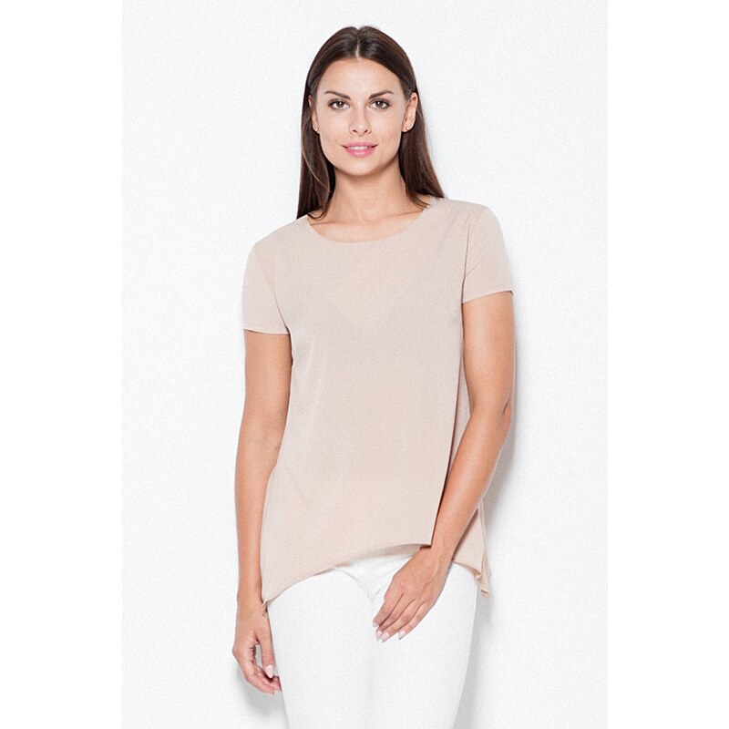 VENATON Rozšírené béžové tričko VT084 Beige 5685290