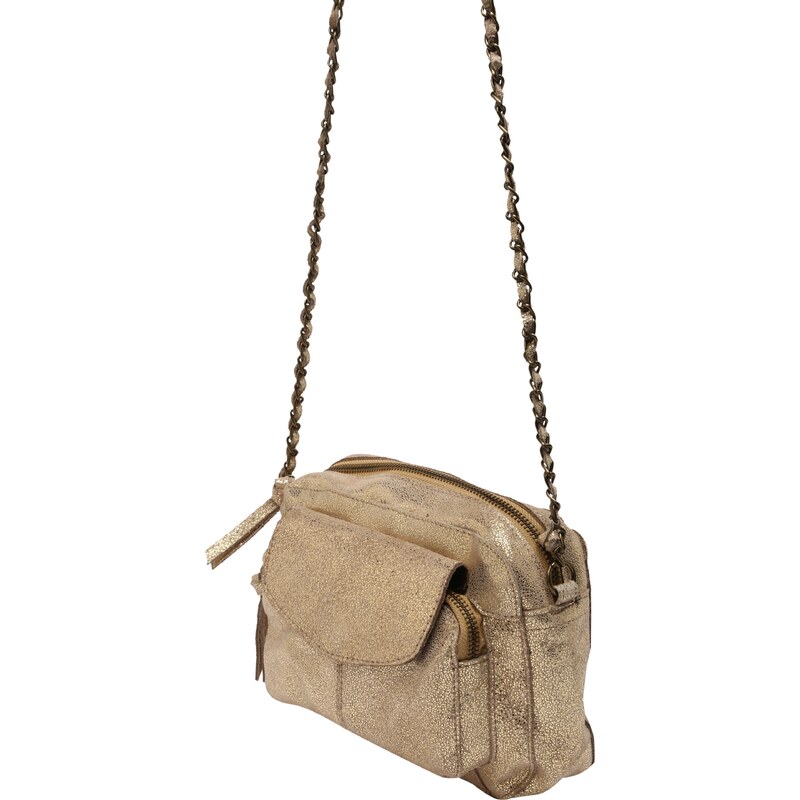 PIECES Taška cez rameno Naina zlatá 33982456