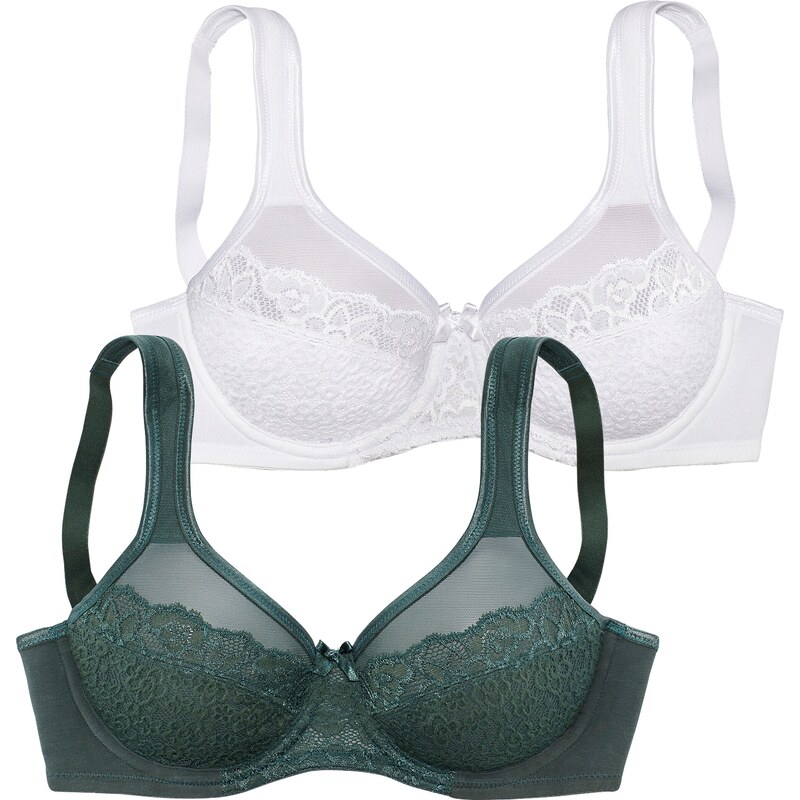 PETITE FLEUR Zmenšujúca podprsenka zelená / biela 54234067