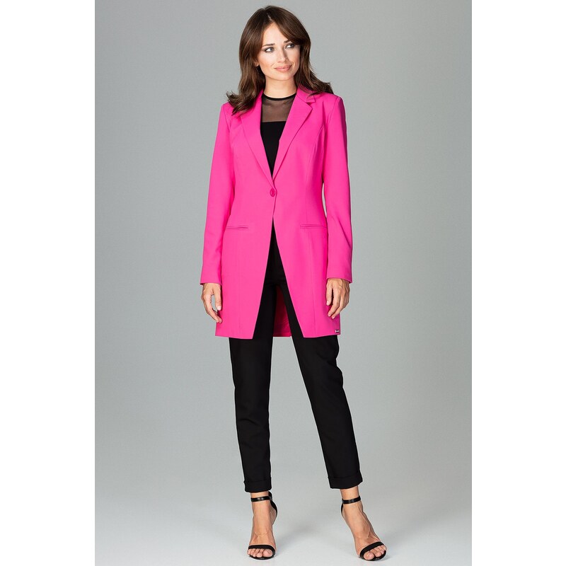 LENITIF Dlhé fuchsiové sako K497 57950627
