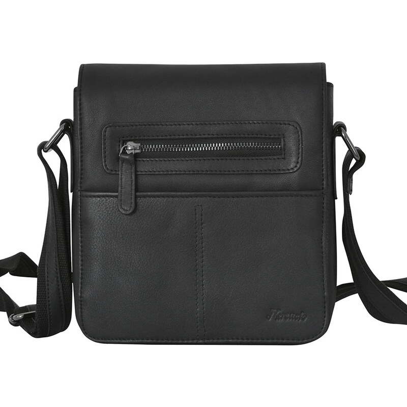 Čierna pánska kožená taška stredných rozmerov Mercucio L250834 34417180