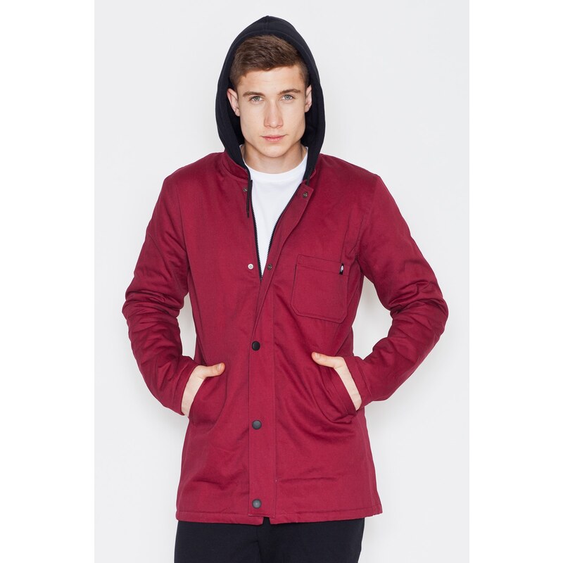 VISENT Bordový kabát s kapucňou V013 Deep red 5802972