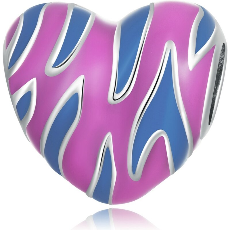 Royal Fashion strieborný prívesok Glazúrované srdce 55426886