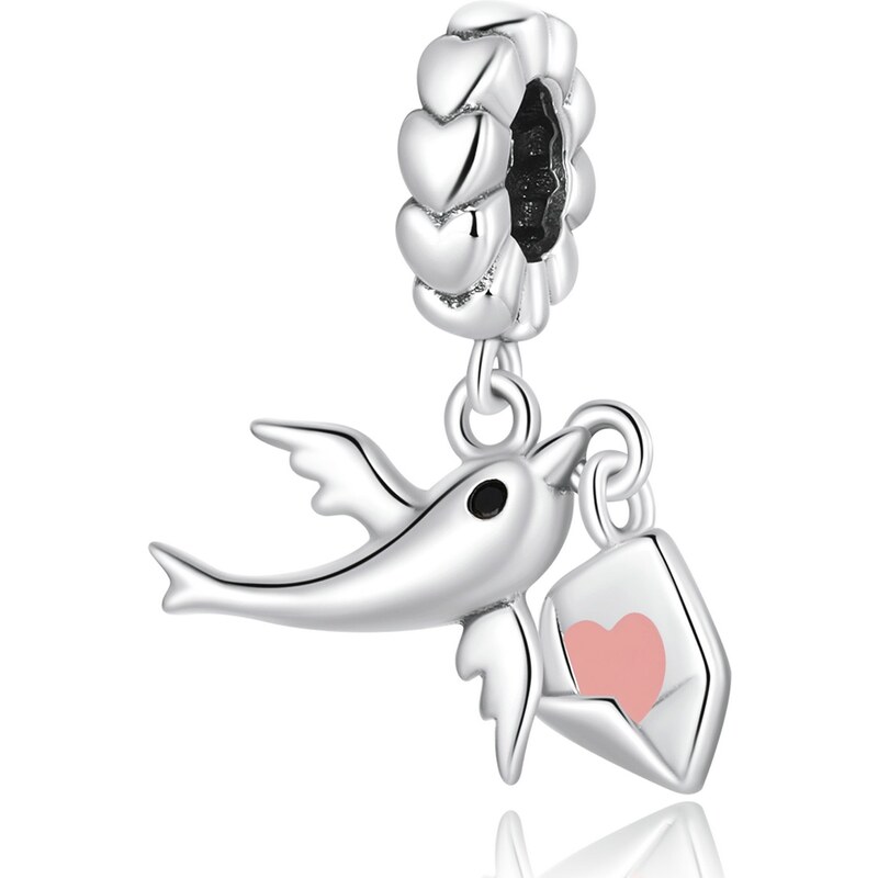 Royal Fashion strieborný prívesok Holubica s listom 55426882