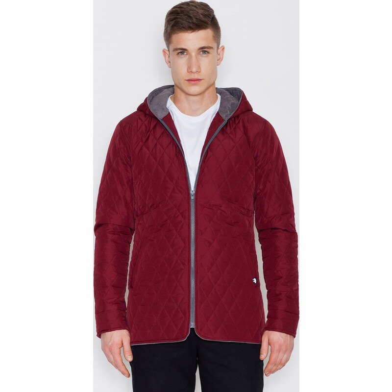 VISENT Vínová prešívaná bunda s kapucňou V009 Deep red 5802961