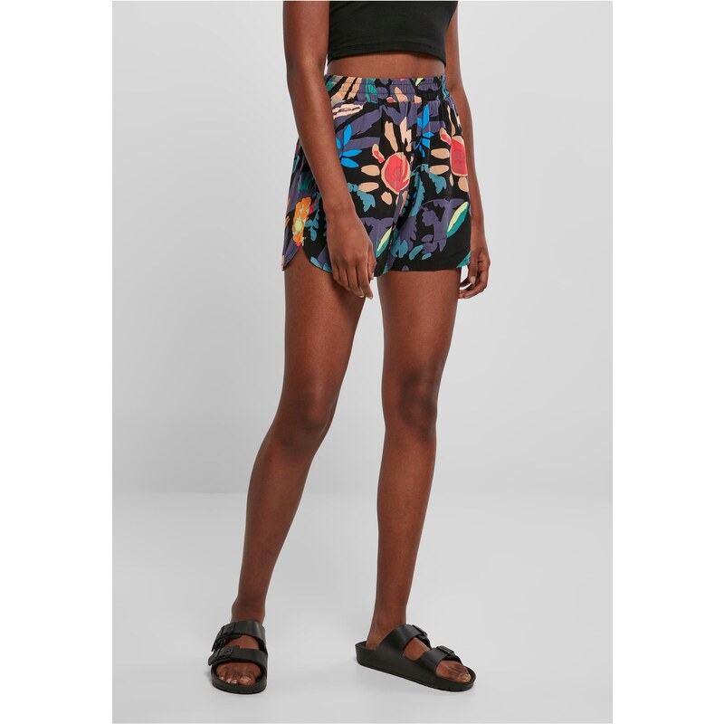 Urban Classics Womens black shorts AOP Viscose Resort Shorts 50642716