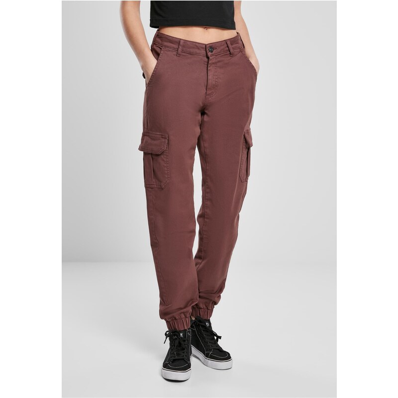 Urban Classics Womens high-waisted cargo pants cherry 50522446