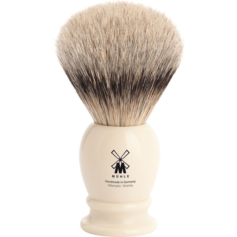 Mühle CLASSIC MÜHLE shaving brush, silvertip badger, handle material high-grade resin ivory