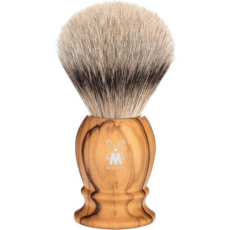 Mühle CLASSIC MÜHLE shaving brush, silvertip badger, handle material olive wood