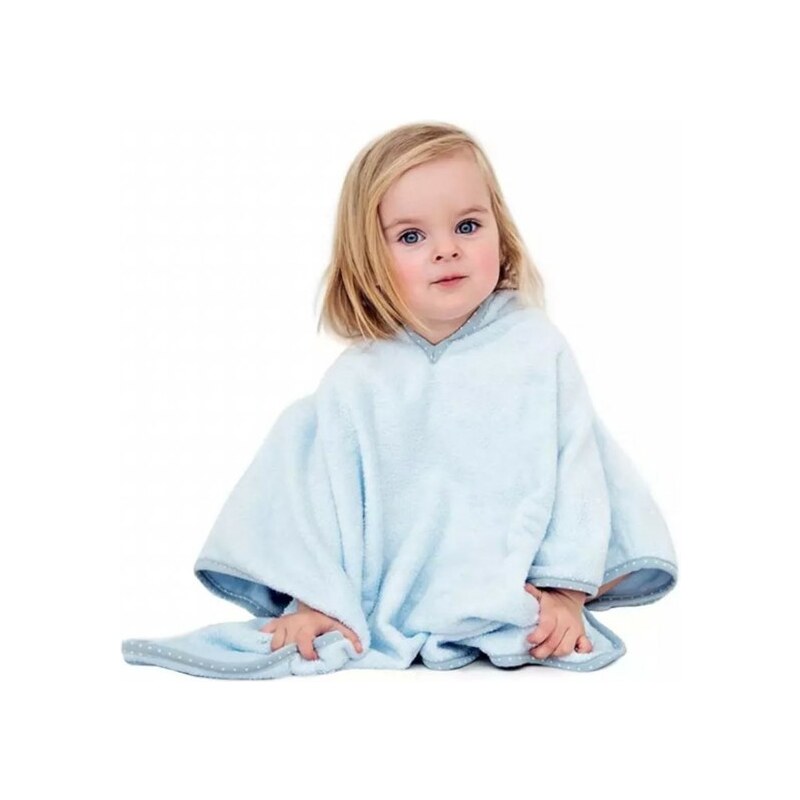 Lullalove Detské pončo s kapucňou modré 56922056