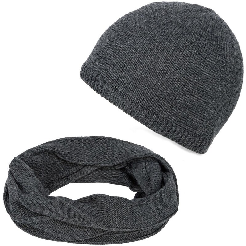 Paolo Peruzzi Pánska súprava čiapka + nákrčník | šedá ZZ-08-GR 34469585