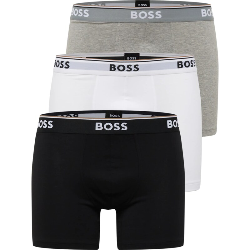 BOSS Boxerky Power sivá melírovaná / čierna / biela 52706338