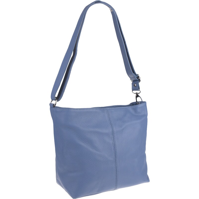 Modrá kožená talianska crossbody kabelka Prisca Blu Chiaro NovaKabelka 18832107