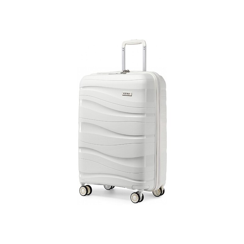 Malý cestovný kufor KONO so zámkom biely 34493649