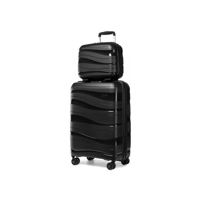 Cestovný praktický set - KONO s kozmetickým kufríkom, čierny 34493641