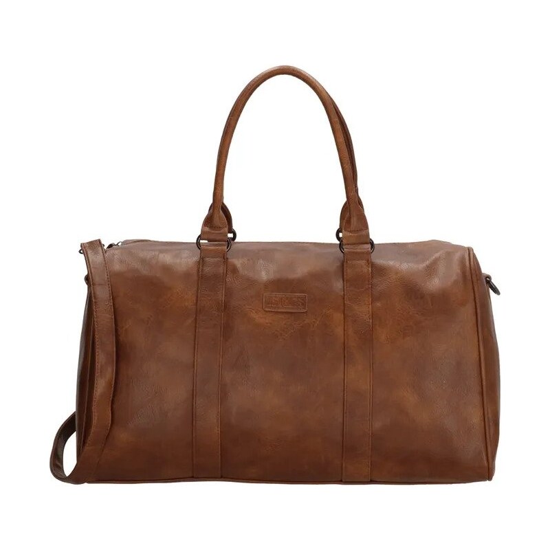 Beagles Hnedá kožená cestovná taška "Grande" - veľ. M