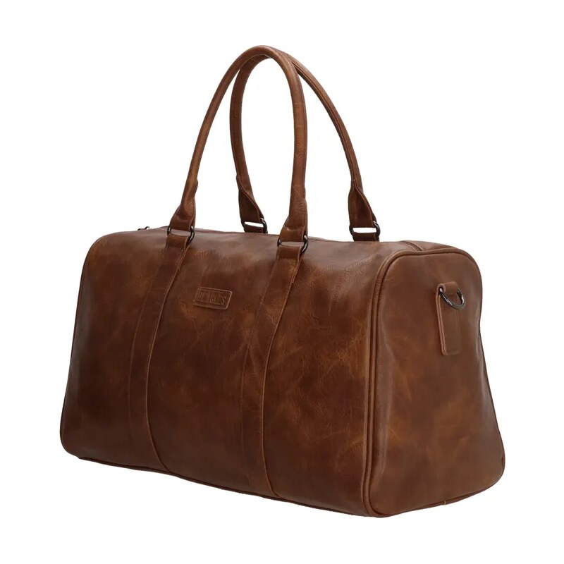 Beagles Hnedá kožená cestovná taška "Grande" - veľ. M