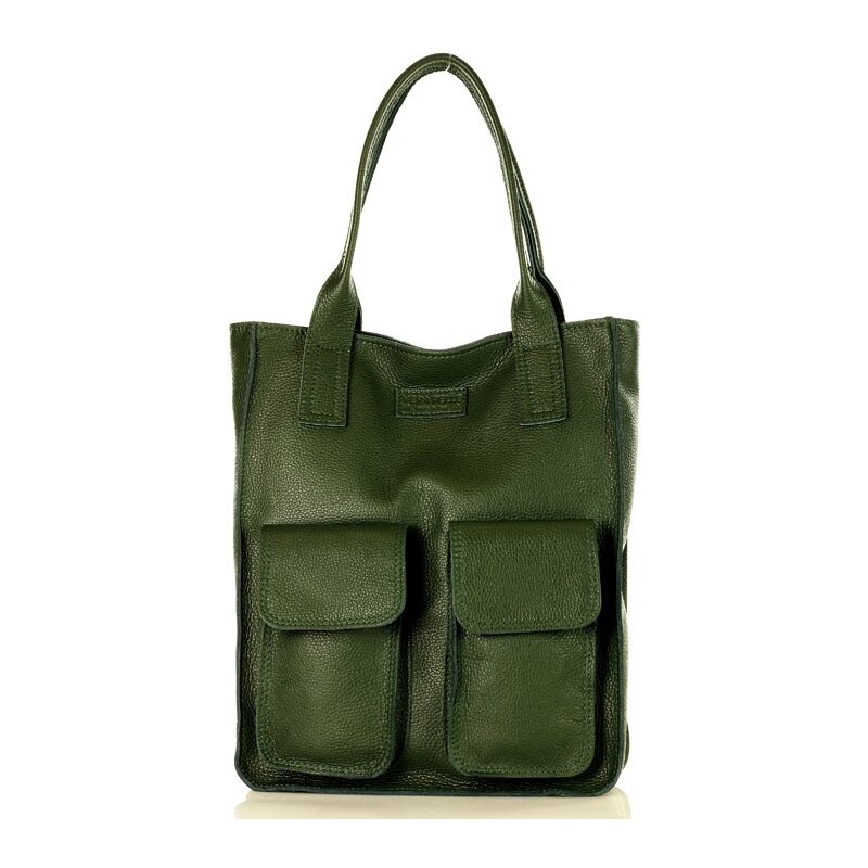 MAZZINI Kožená shopper kabelka | zelená s131c 34505918