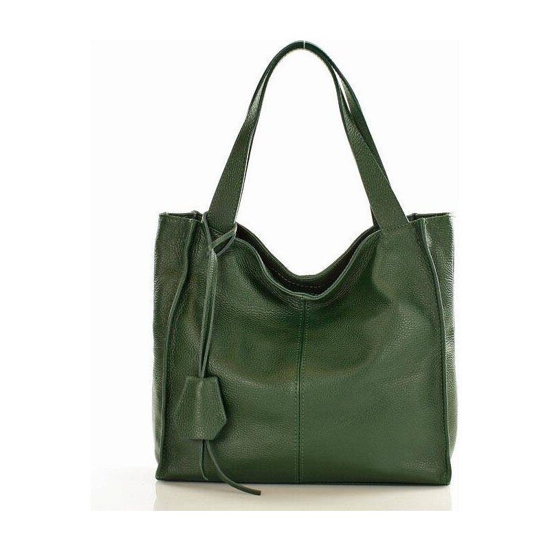 GENUINE LEATHER MAZZINI Kožená shopper kabelka Portofino Max | zelená 34505921