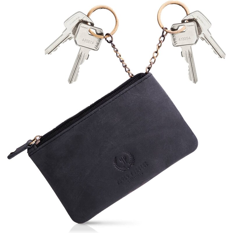 PAOLO PERUZZI Kožené puzdro na kľúče Vintage | čierna T-51-BL 34505951