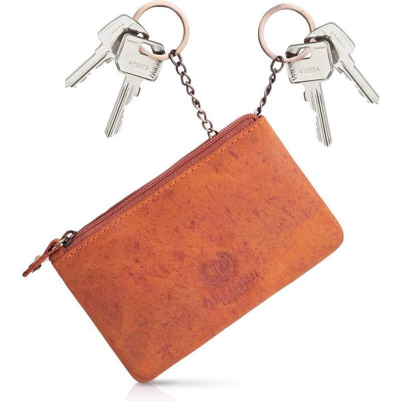 PAOLO PERUZZI Kožené puzdro na kľúče Vintage | oranžová T-51-OR