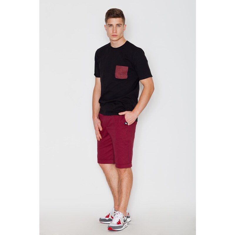 VISENT Pánske basic šortky V022 Deep red 5733499