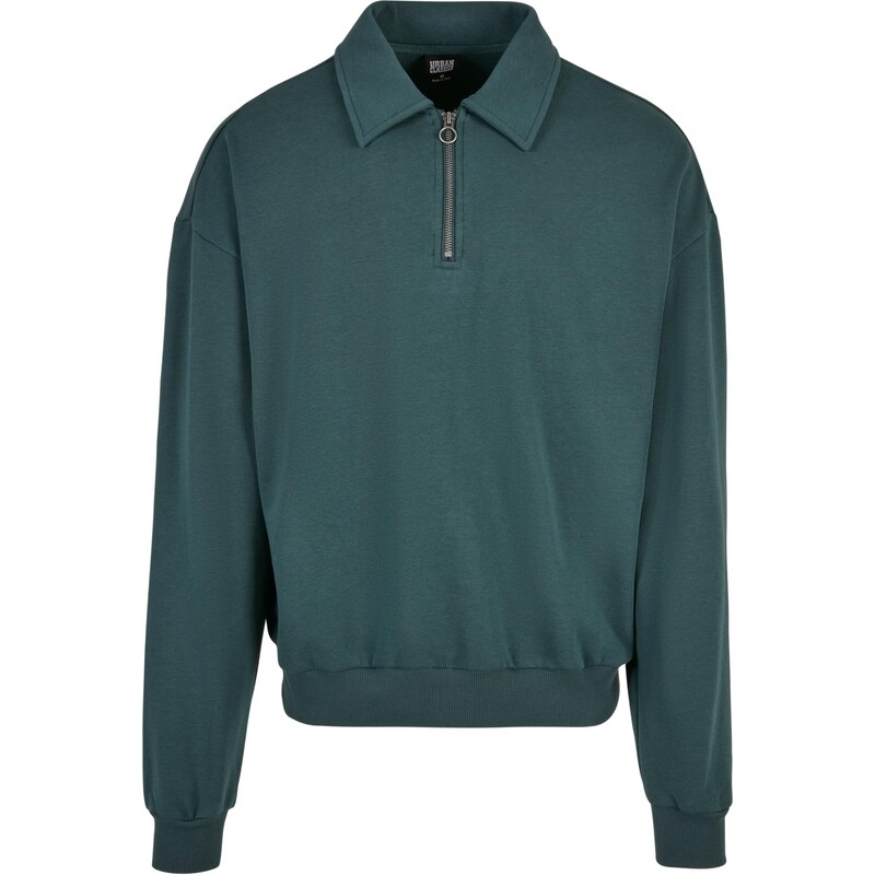 Urban Classics Mikina Collar Crew tmavozelená 34870068