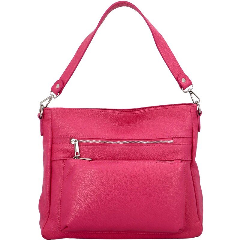 Delami Vera Pelle Dámska kožená kabelka cez plece fuchsiová - Delami 62213221