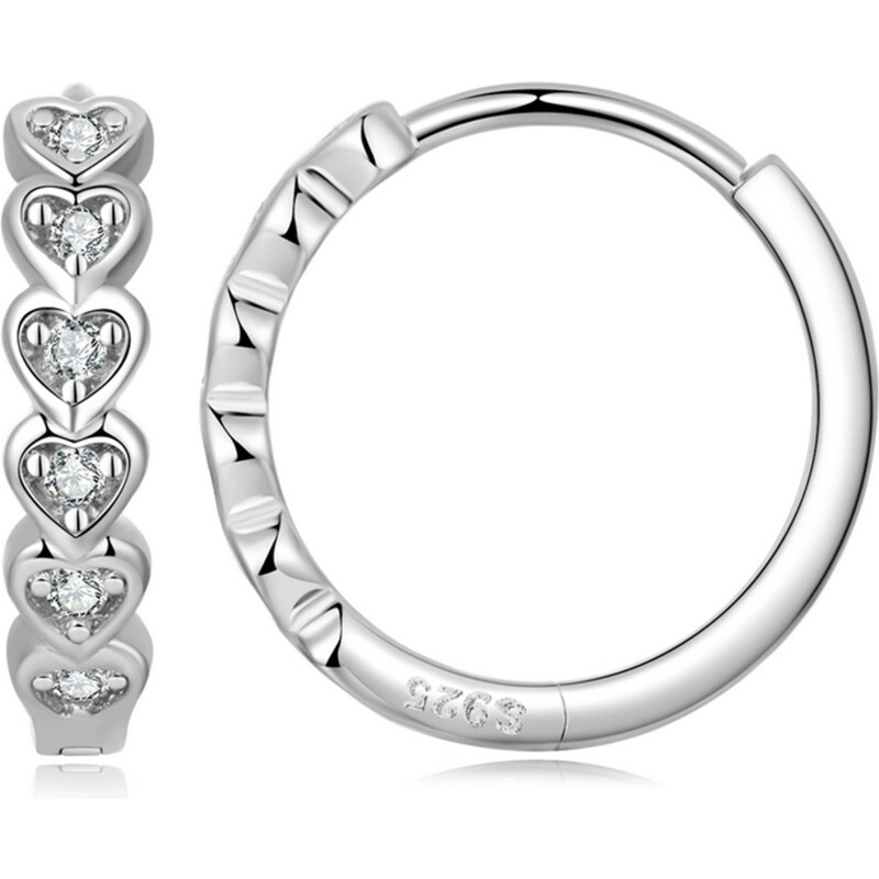 Olivie Strieborné krúžky SRDIEČKA 6600 37403100