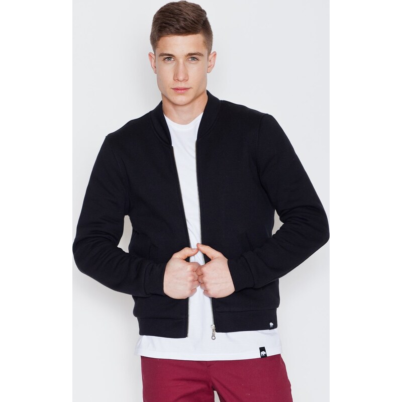 VISENT Čierna bavlnená mikina V004 Black 5792876