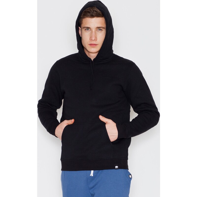VISENT Čierna bavlnená mikina s kapucňou V006 Black 5802952
