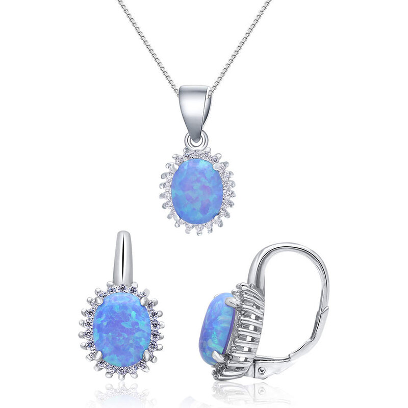 Olivie Strieborná sada MODRÝ OPÁL 7012 34910749