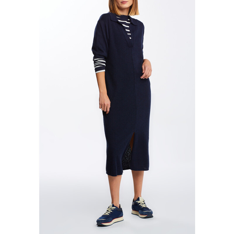 Šaty gant d2. ribbed rugger dress evening blue 69093670