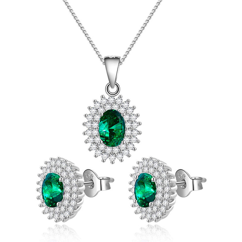 Olivie Strieborná sada šperkov SMARAGD 7016 34910753