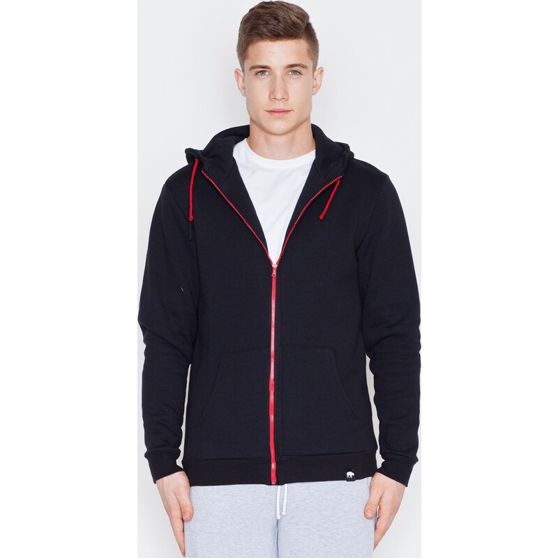 VISENT Čierna mikina s červeným zipsom V016 Black 5802974