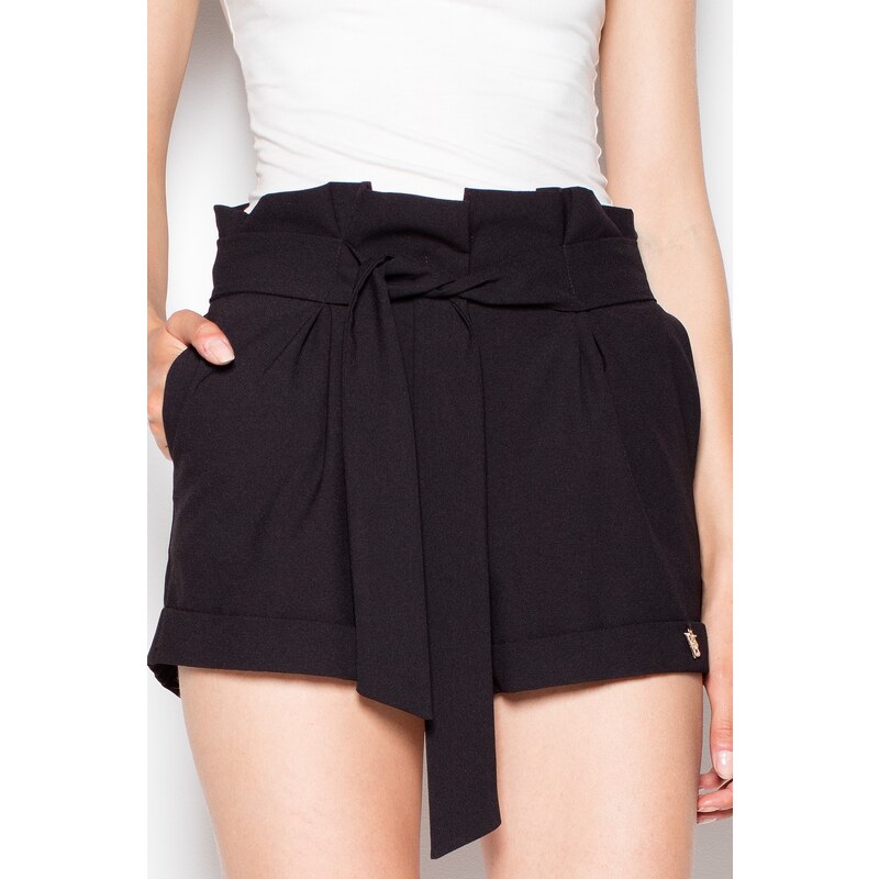 VENATON Čierne šortky s volánom VT042 Black 5611692