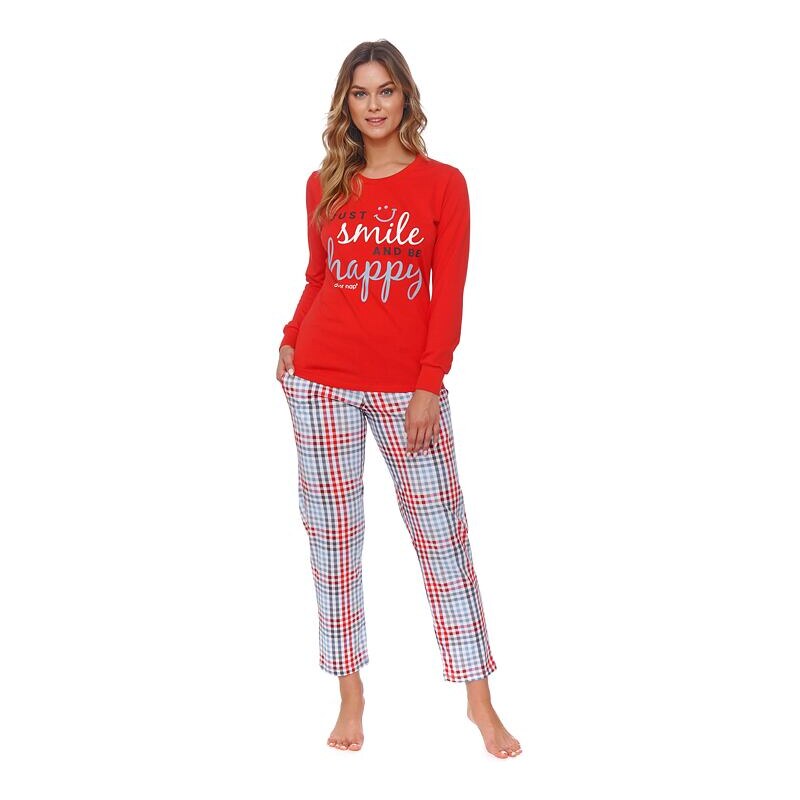 DN Nightwear Dámske pyžamo Flow červené smile 34544678