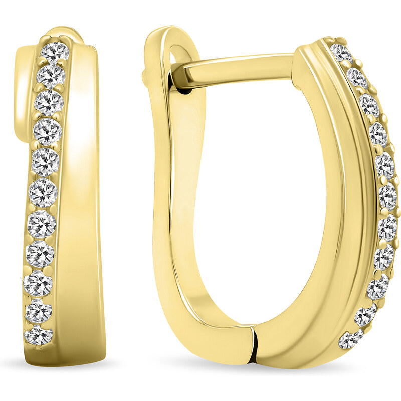 Brilio Silver Slušivé pozlátené náušnice so zirkónmi EA552Y 66592032